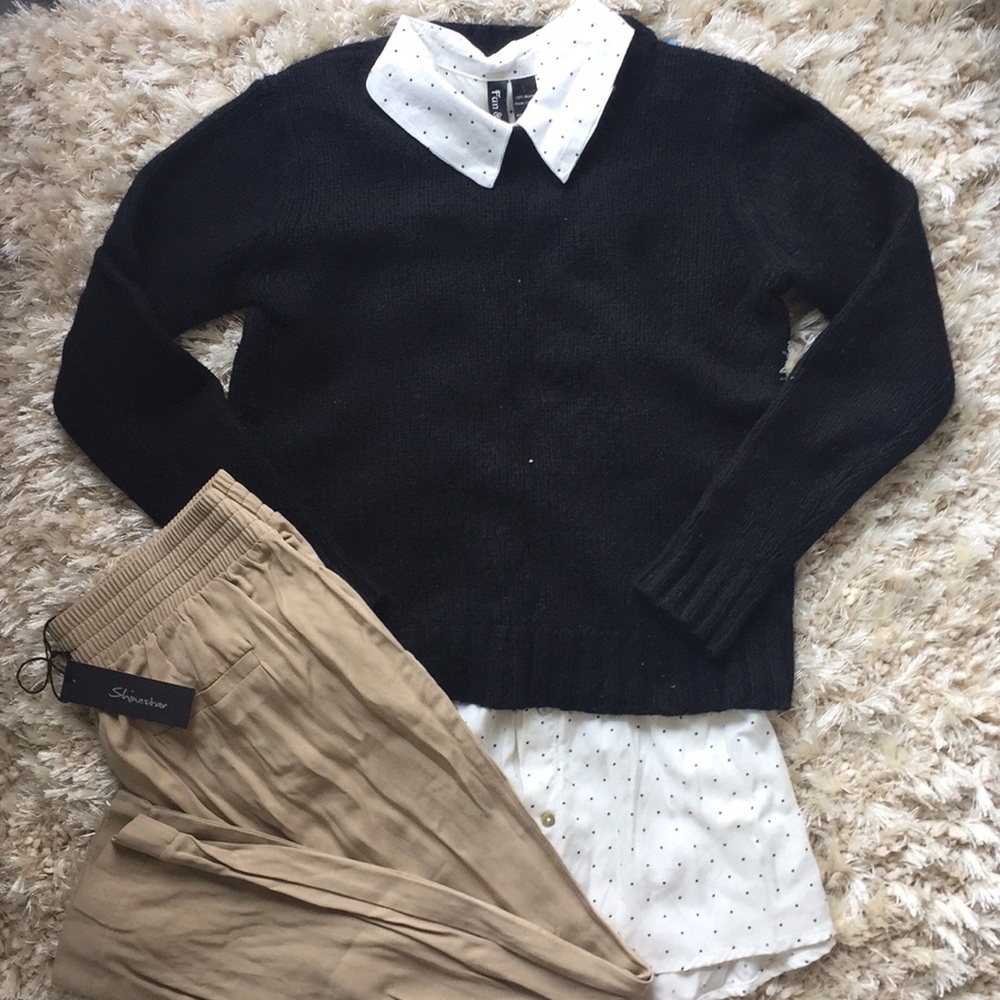J crew Black wool sweater size small